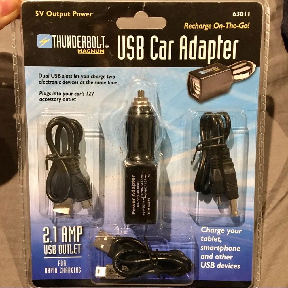 Thunderbolt Magnum USB Car Adapter New!